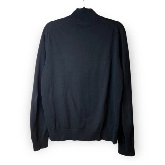 Michael Kors Black 1/4  Zip Mens Sweater - Picture 2 of 4